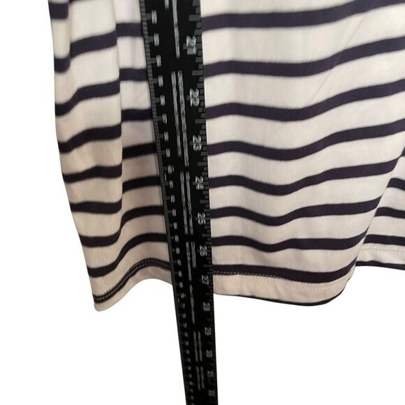 Cactus + Pearl Blouse Women's Medium Striped 3/4 Sleeve Crab Metallic Top - Picture 6 of 9